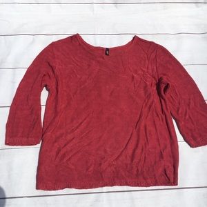 Powwow Pink Knit 3/4 Length Top